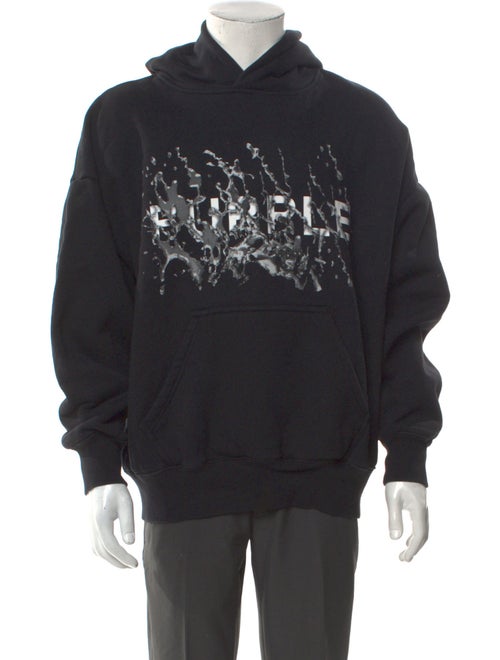 Purple Brand Graphic Print Crew Neck Hoodie