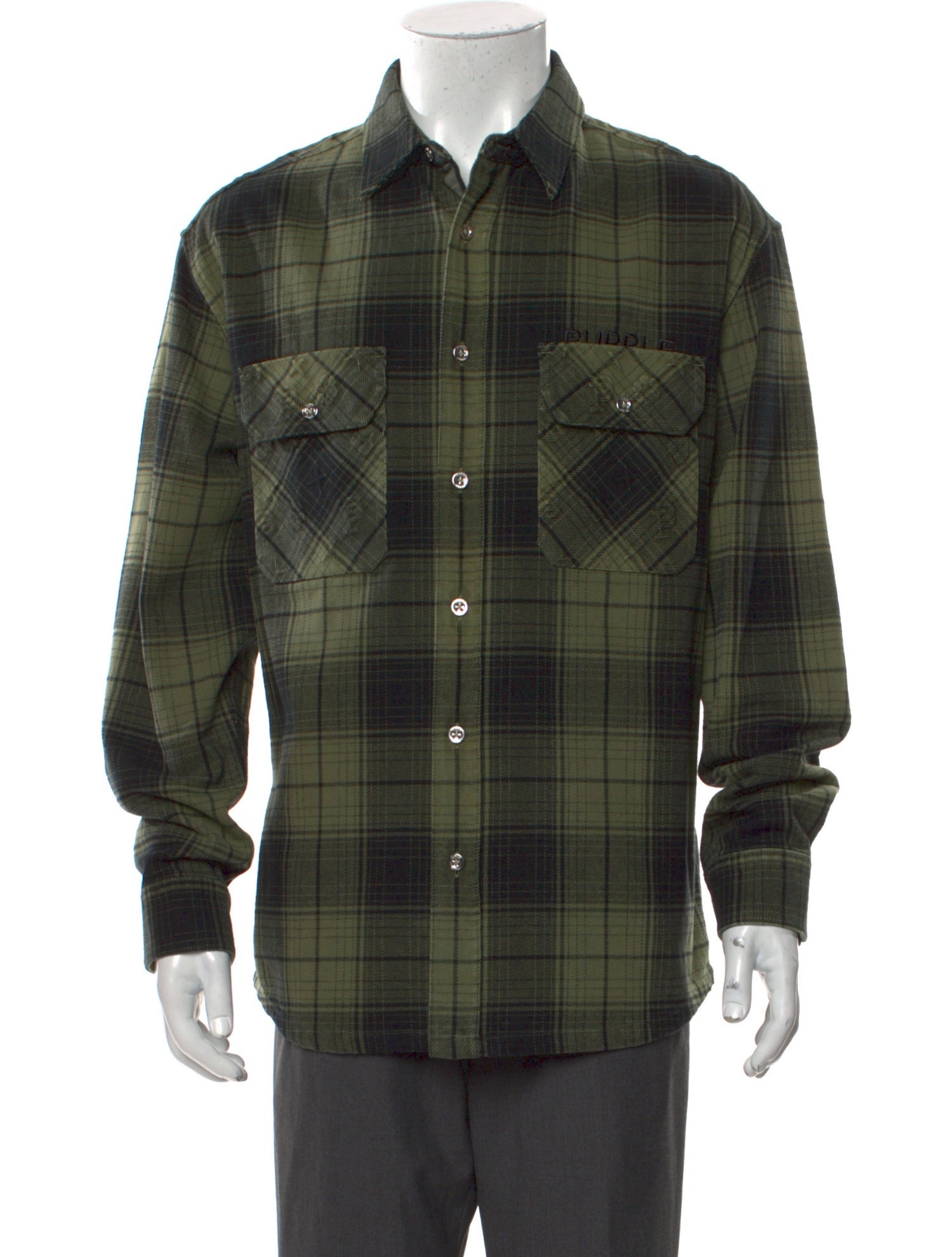 Purple Brand Plaid Print Long Sleeve Western Shirt w/ Tags