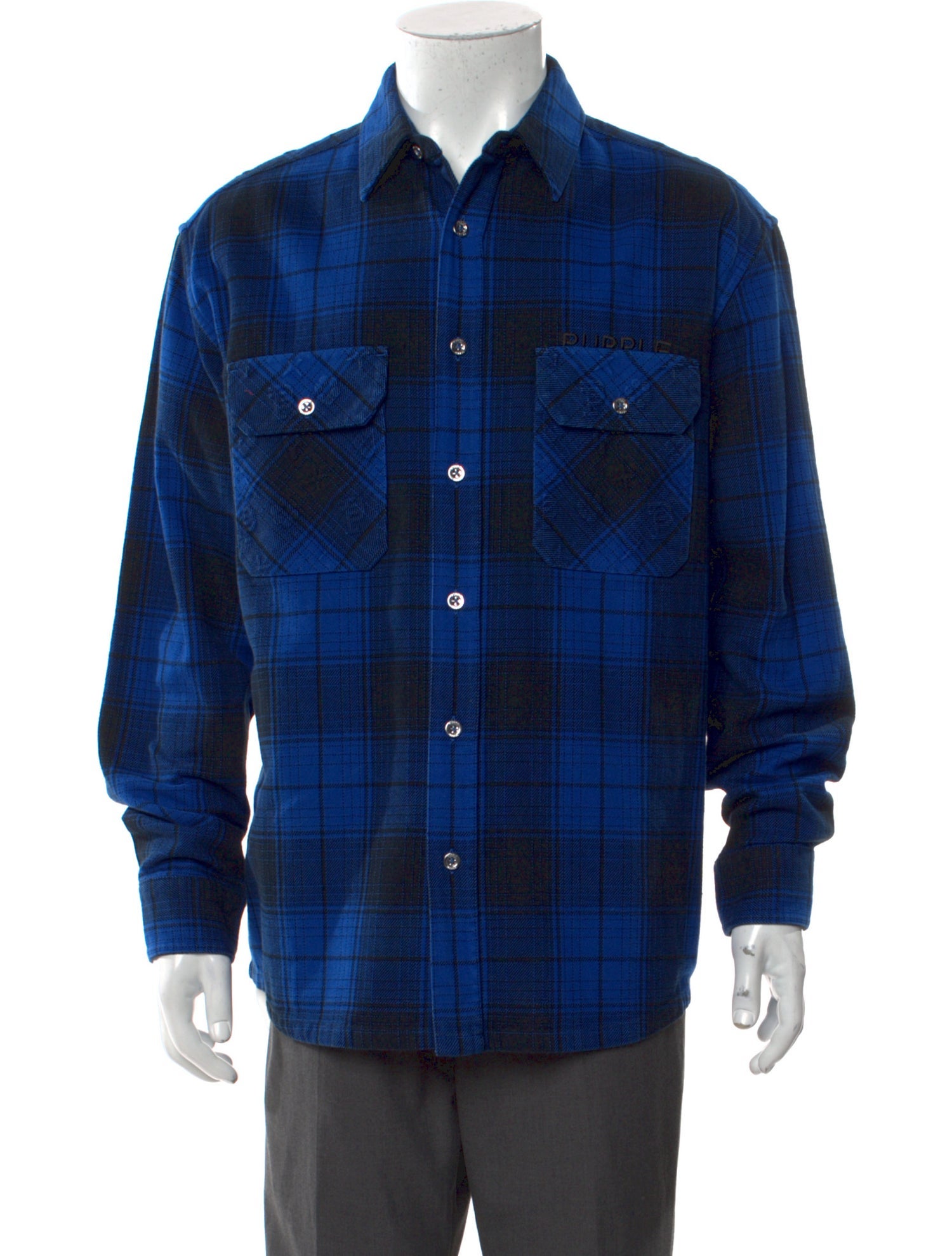 Purple Brand Plaid Print Long Sleeve Western Shirt w/ Tags