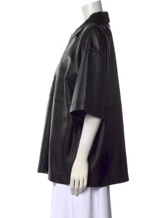 Purple Brand Lamb Leather Crew Neck Polo