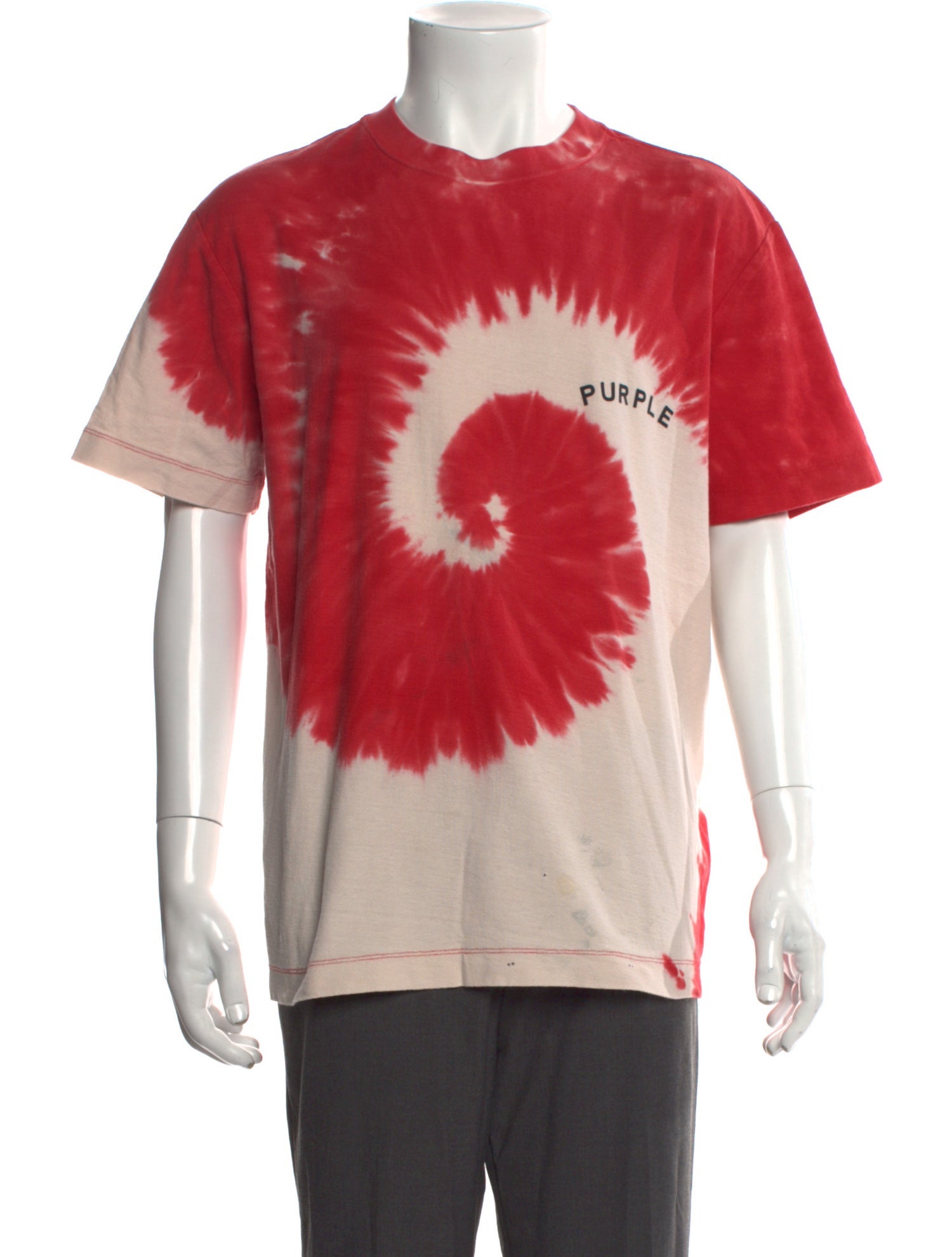 Purple Brand Tie-Dye Print Crew Neck T-Shirt