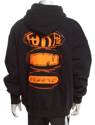 Purple Brand Graphic Print Crew Neck Hoodie