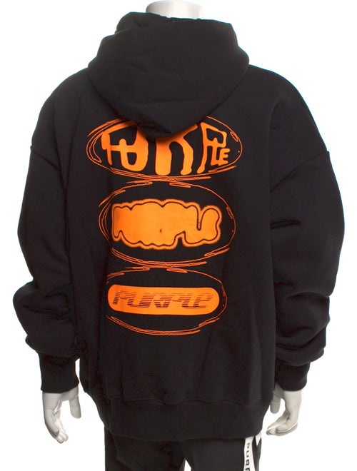 Purple Brand Graphic Print Crew Neck Hoodie