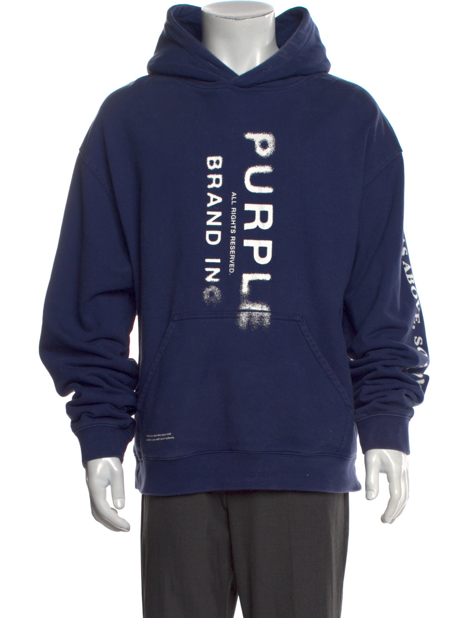 Purple Brand Graphic Print Crew Neck Hoodie