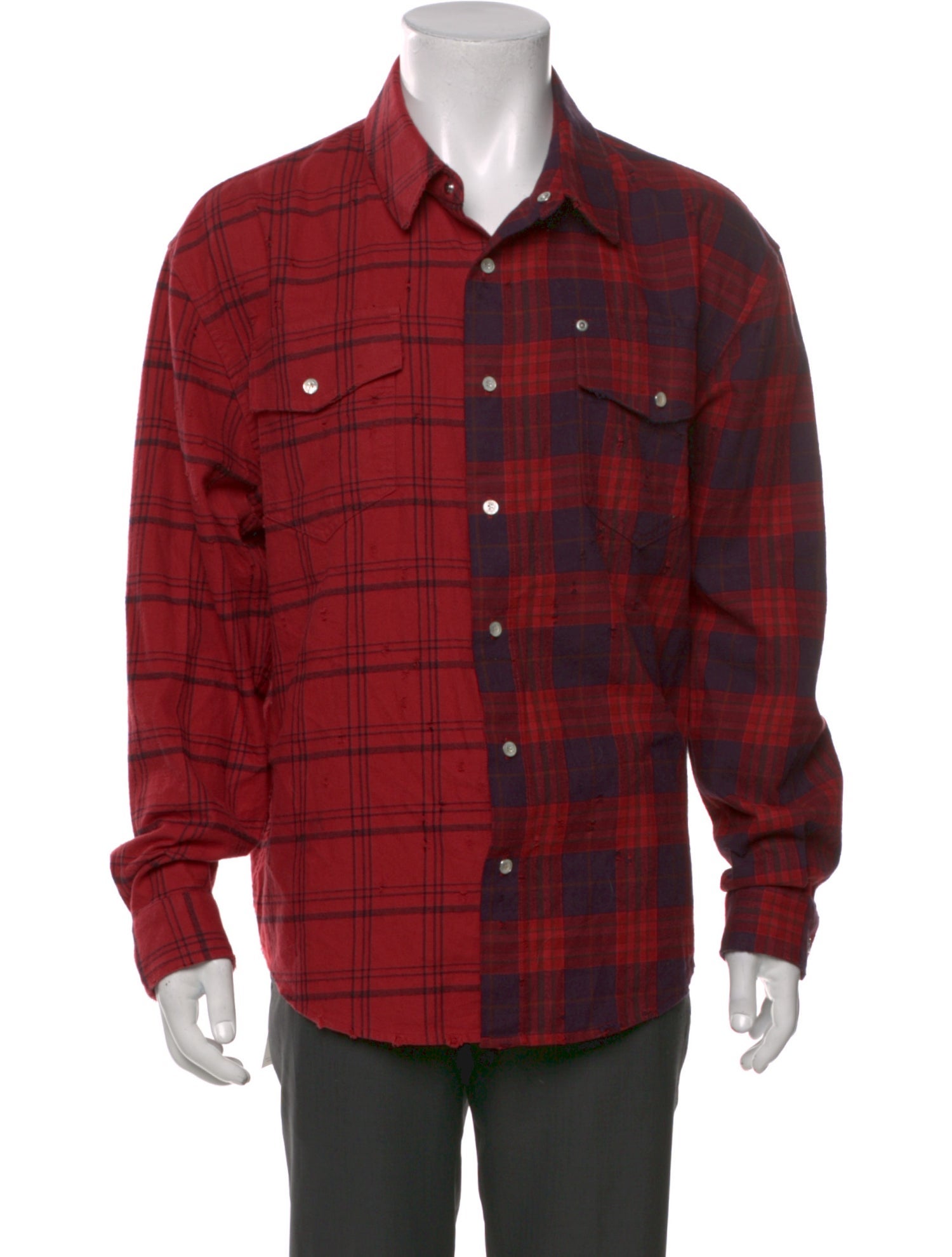 Purple Brand Plaid Print Long Sleeve Shirt
