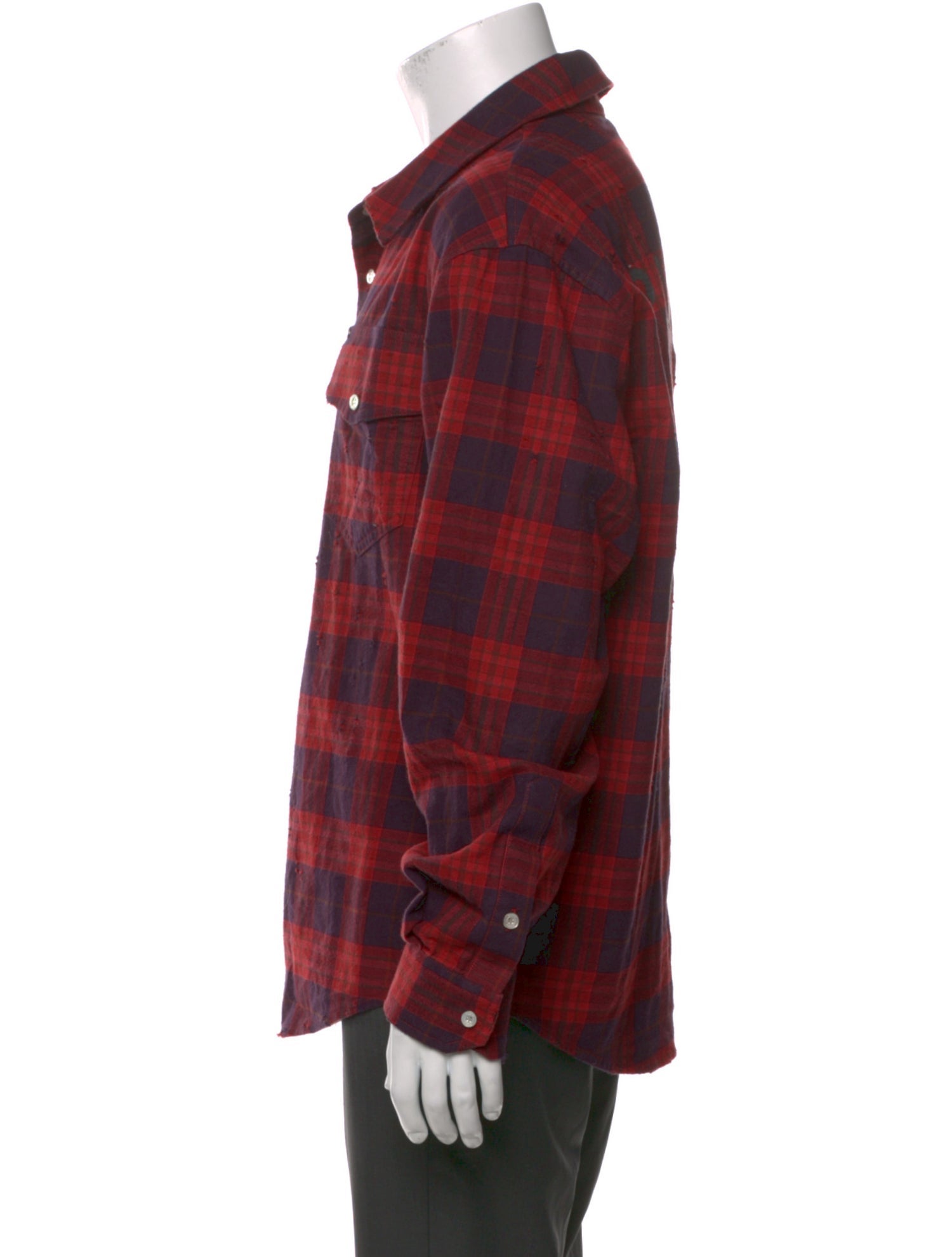 Purple Brand Plaid Print Long Sleeve Shirt