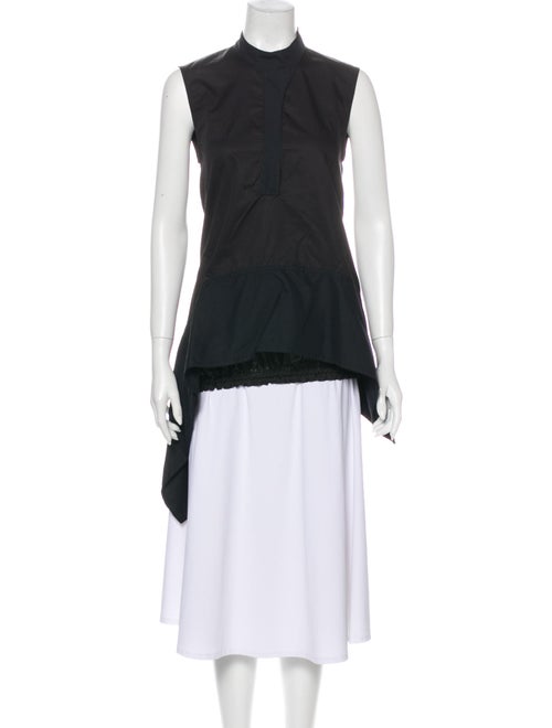 Paco Rabanne Mock Neck Sleeveless Tunic Black