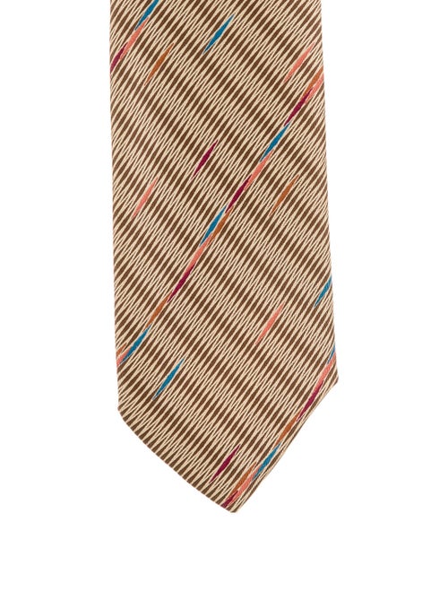 Paco Rabanne Printed Silk Tie tan
