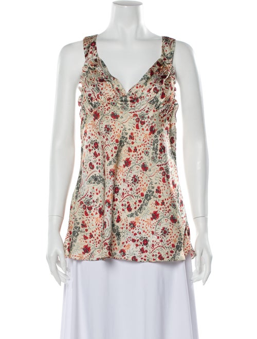 Paco Rabanne Floral Print V-Neck Top