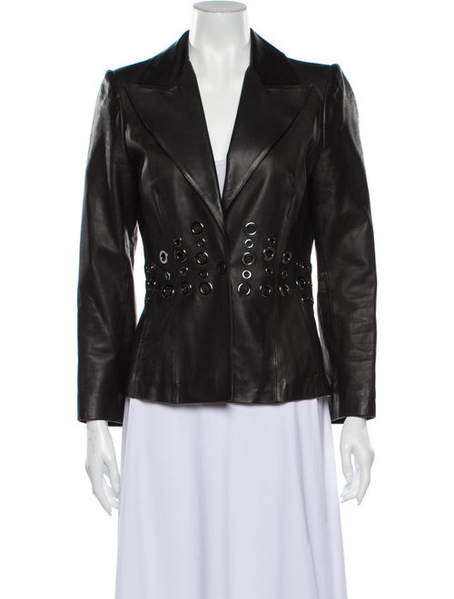 Paco Rabanne Leather Blazer Black