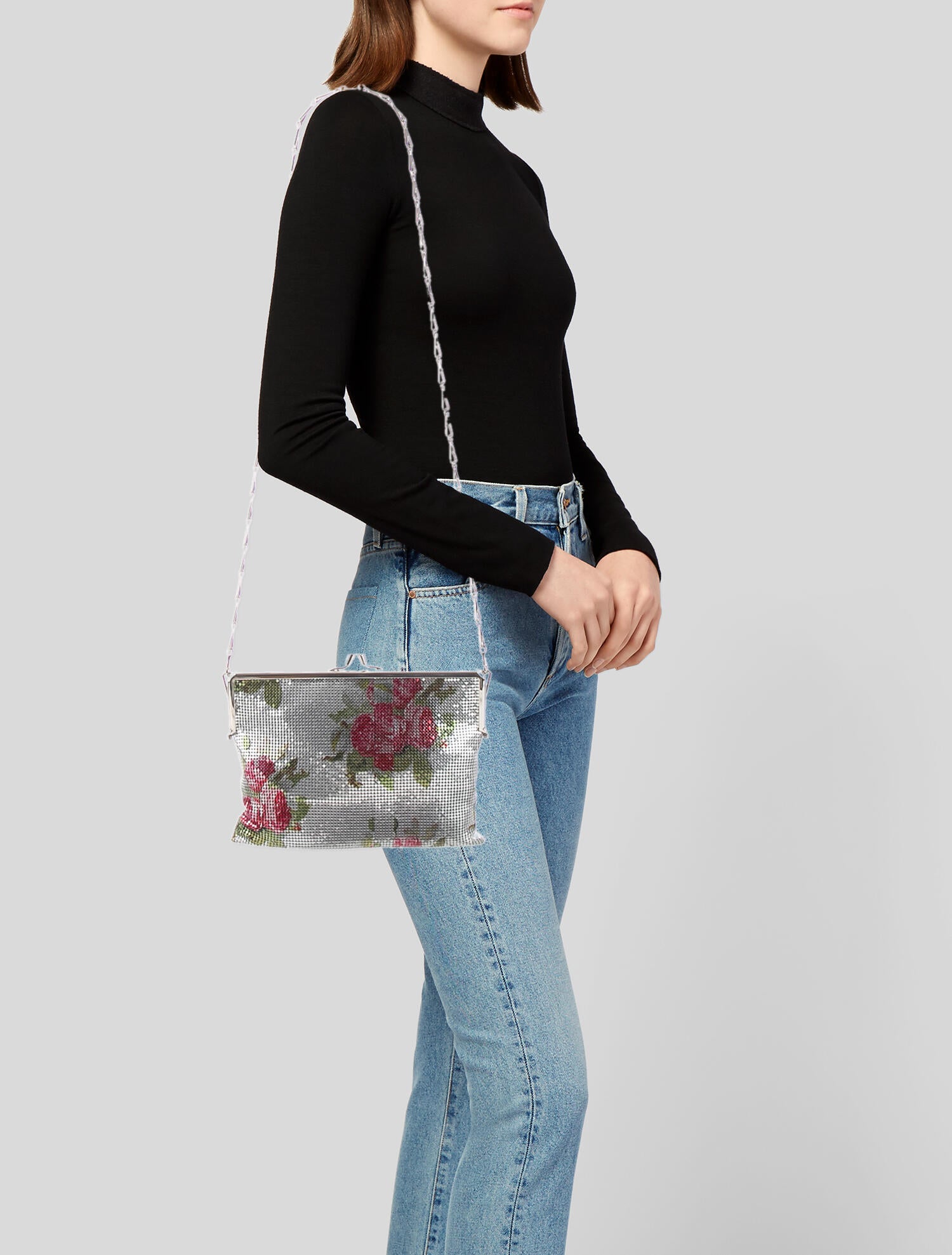 Paco Rabanne Floral Chainmail Crossbody Bag