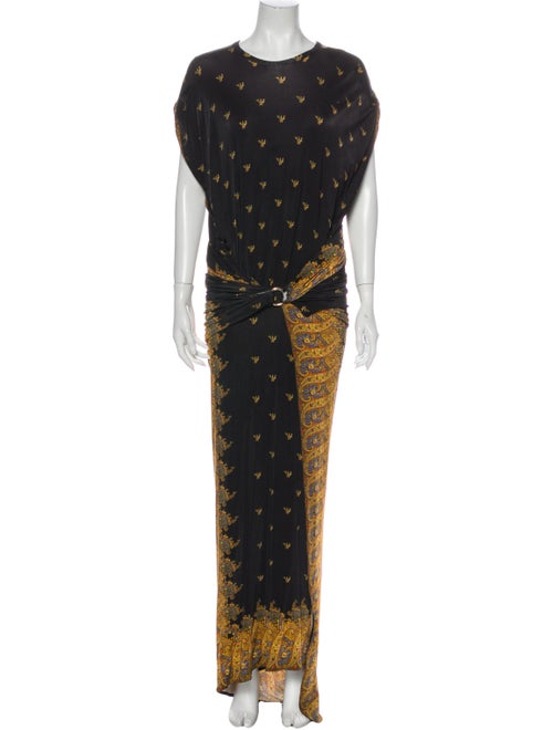 Paco Rabanne Printed Long Dress Black