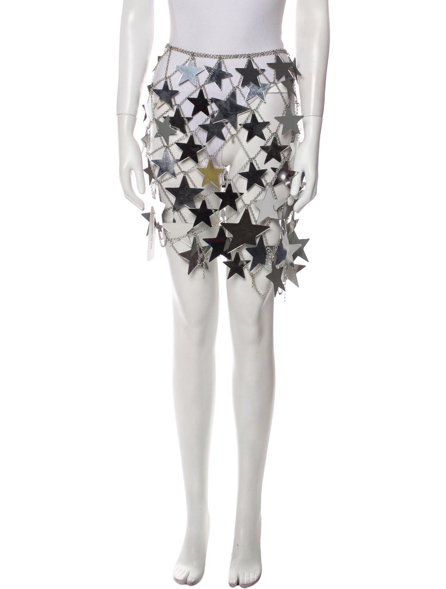 Paco Rabanne Chain-Link Accents Mini Skirt - Silver Skirts
