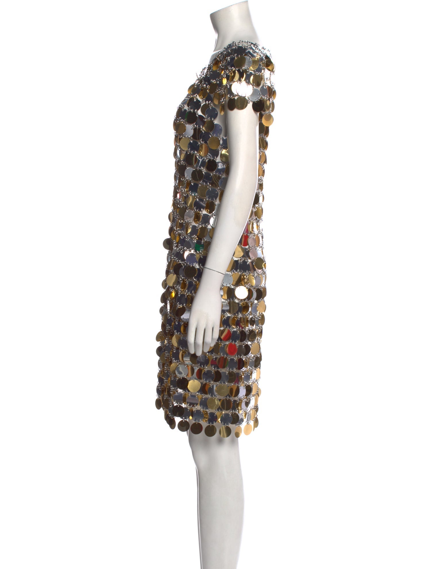paco rabanne gold disc dress Spring Summer 1969 Paco Rabanne Bronze Metal Discs Couture Evening Gow Annie's Ibiza Online