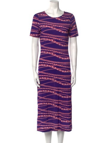 Paco Rabanne Dresses Striped Midi Length Dress Us10, Fr42 | L