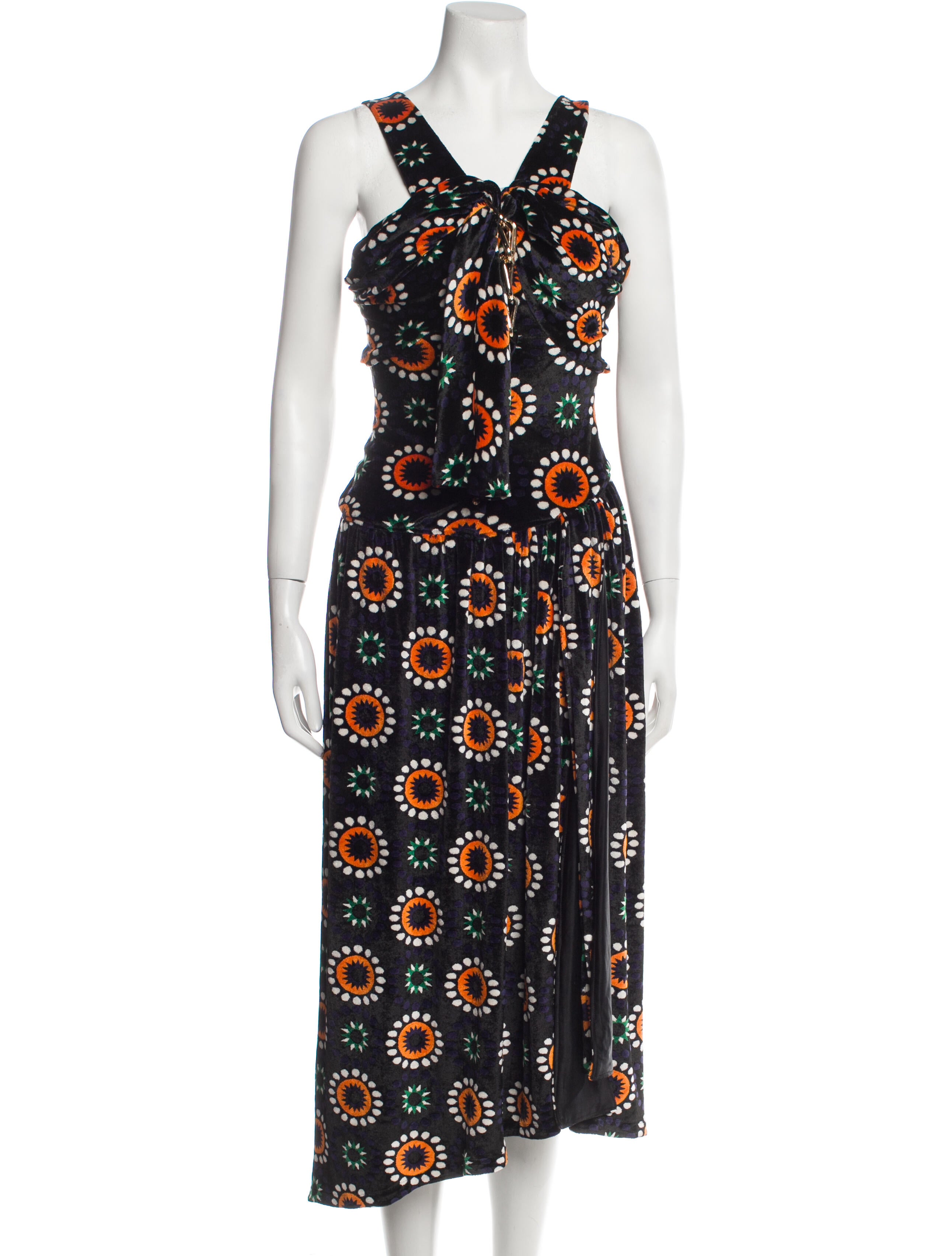 Paco Rabanne Floral Print Midi Length Dress