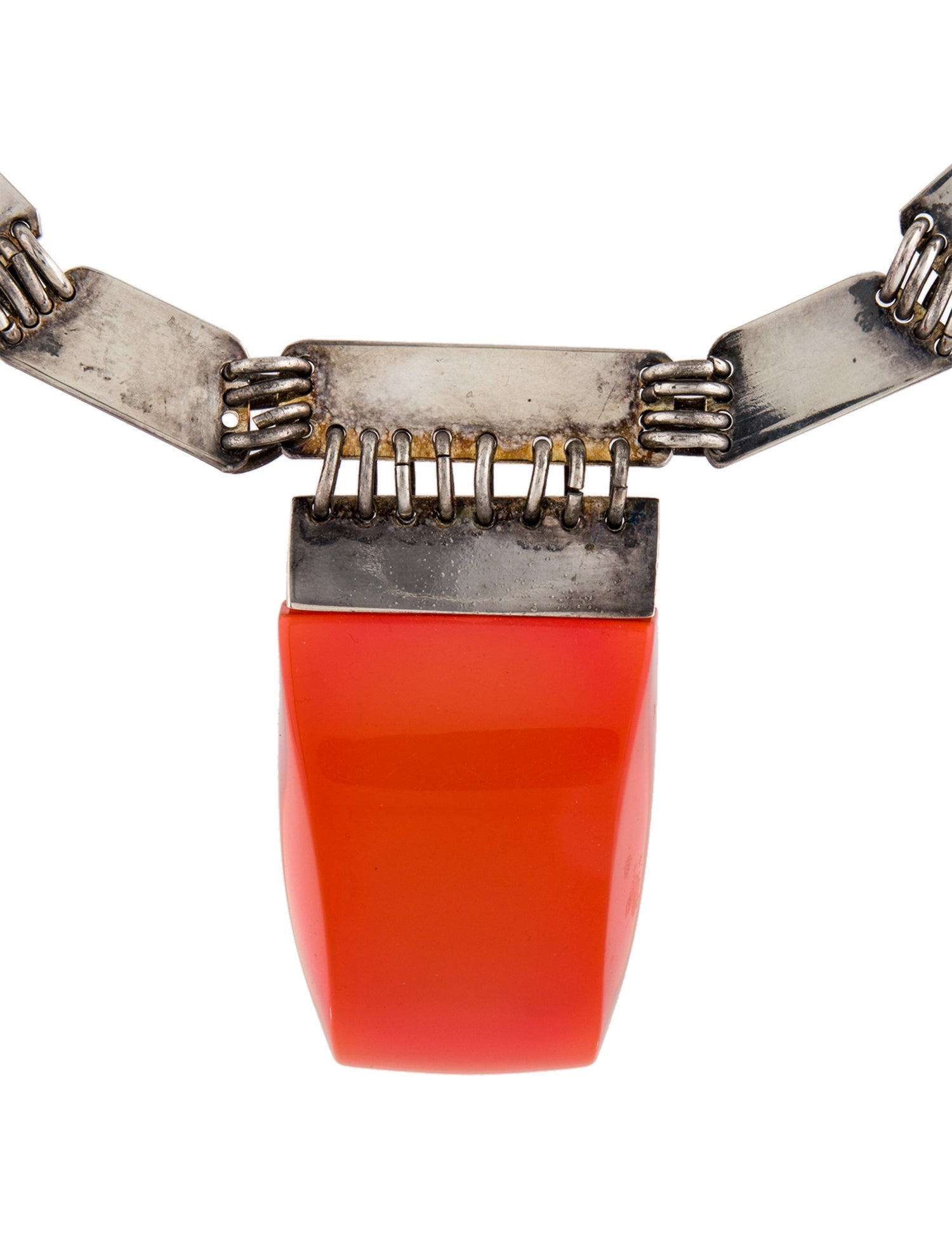 Paco Rabanne Vintage Modernist Resin Pendant Necklace