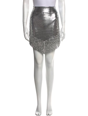 Paco Rabanne Fringe Trim Accent Mini Skirt