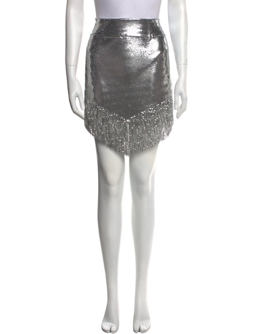 Paco Rabanne Fringe Trim Accent Mini Skirt