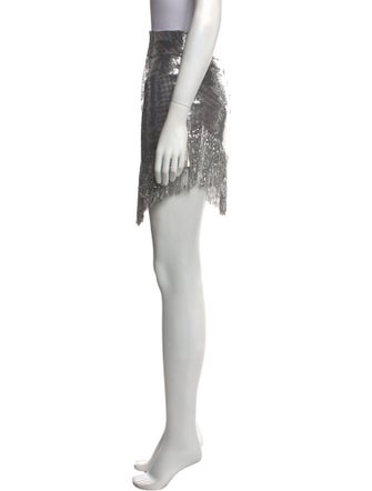 Paco Rabanne Fringe Trim Accent Mini Skirt
