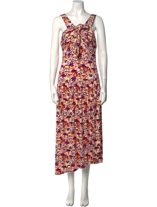 Paco Rabanne Floral Print Midi Length Dress