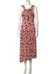 Paco Rabanne Floral Print Midi Length Dress