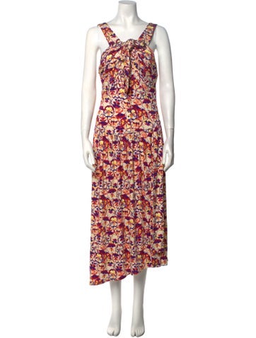 Paco Rabanne Dresses Floral Print Midi Length Dress Us8, Fr40 | M