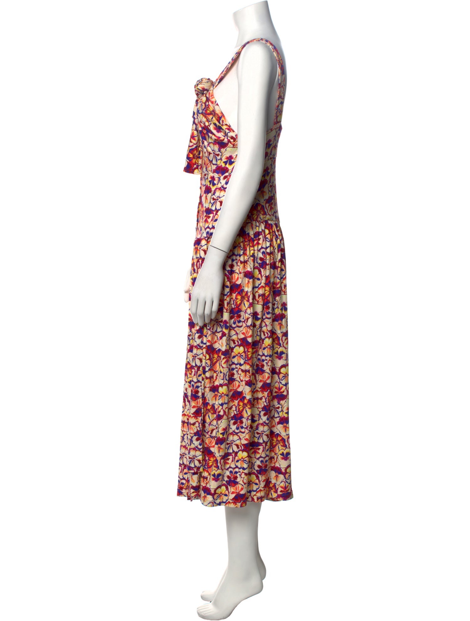 Paco Rabanne Floral Print Midi Length Dress