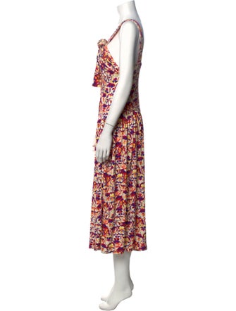 Paco Rabanne Floral Print Midi Length Dress