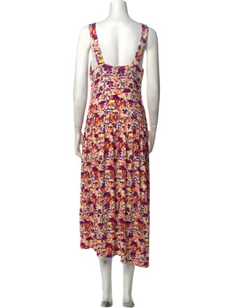 Paco Rabanne Floral Print Midi Length Dress