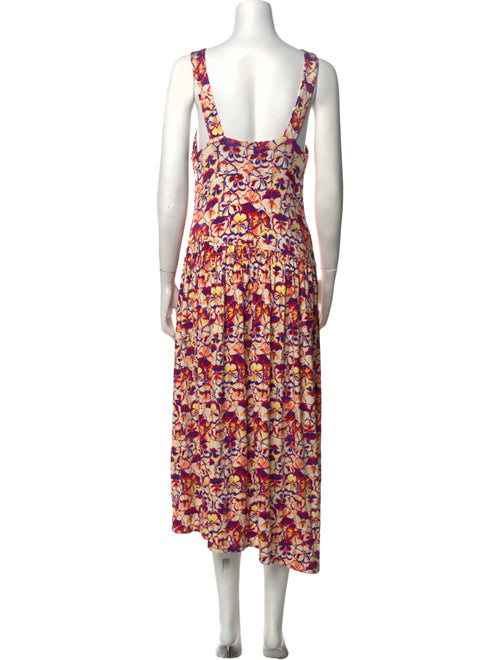 Paco Rabanne Floral Print Midi Length Dress
