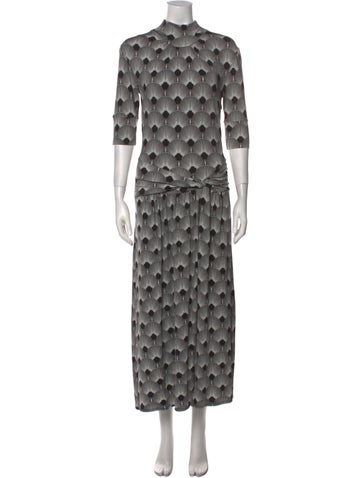 Paco Rabanne Dresses Floral Print Long Dress Us4, Fr36 | S