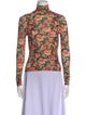 Paco Rabanne Floral Print Turtleneck Top