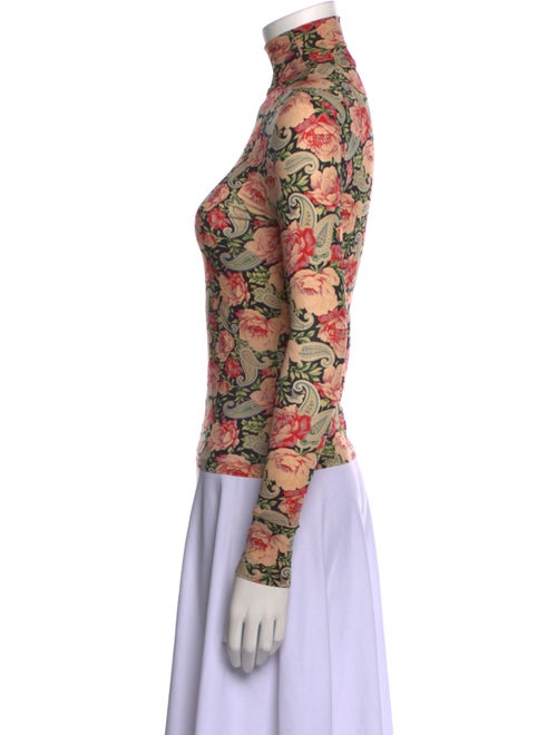 Paco Rabanne Floral Print Turtleneck Top