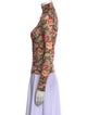 Paco Rabanne Floral Print Turtleneck Top