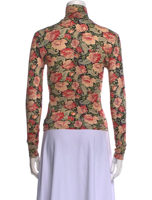 Paco Rabanne Floral Print Turtleneck Top