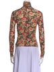 Paco Rabanne Floral Print Turtleneck Top