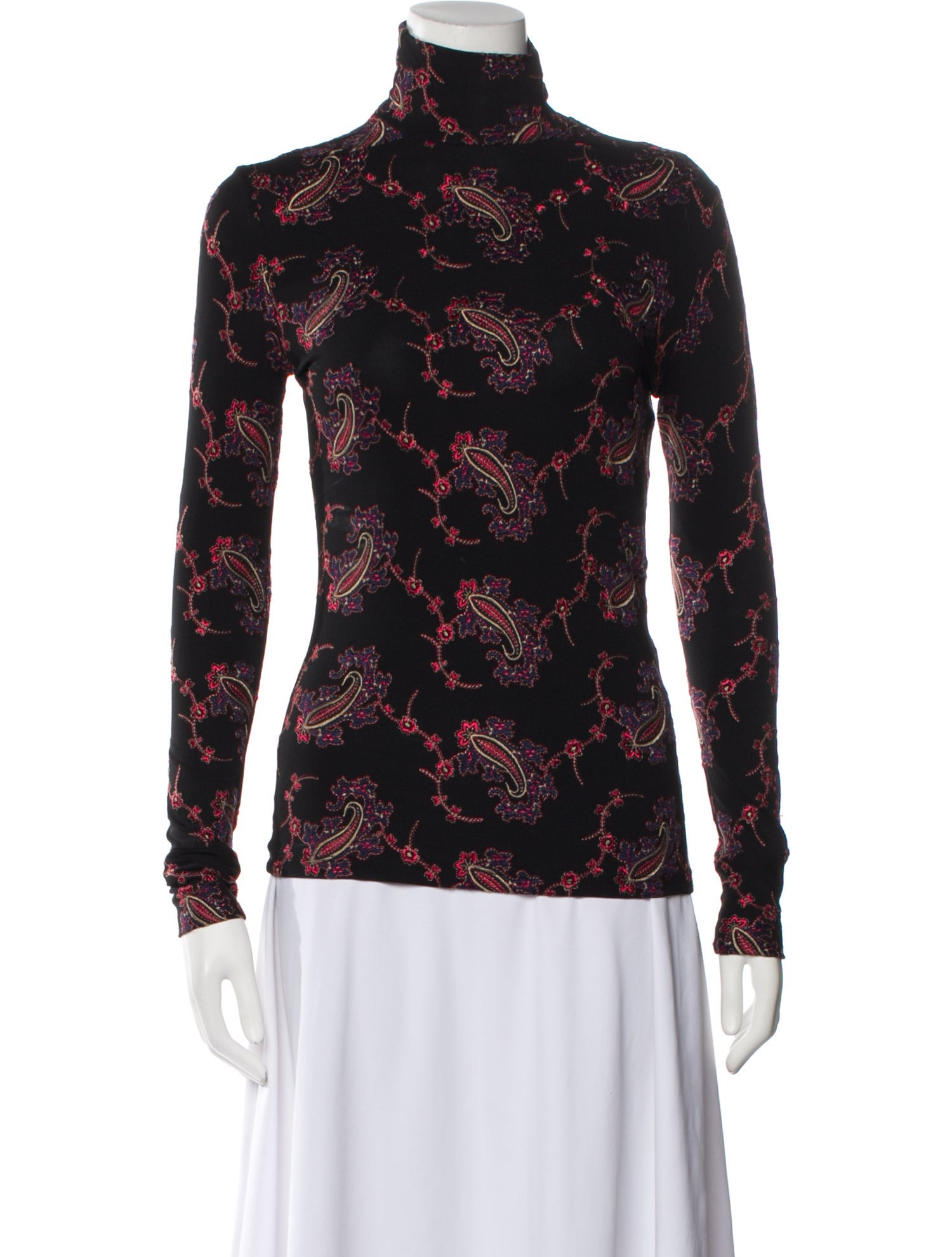 Paco Rabanne Paisley Print Turtleneck Top