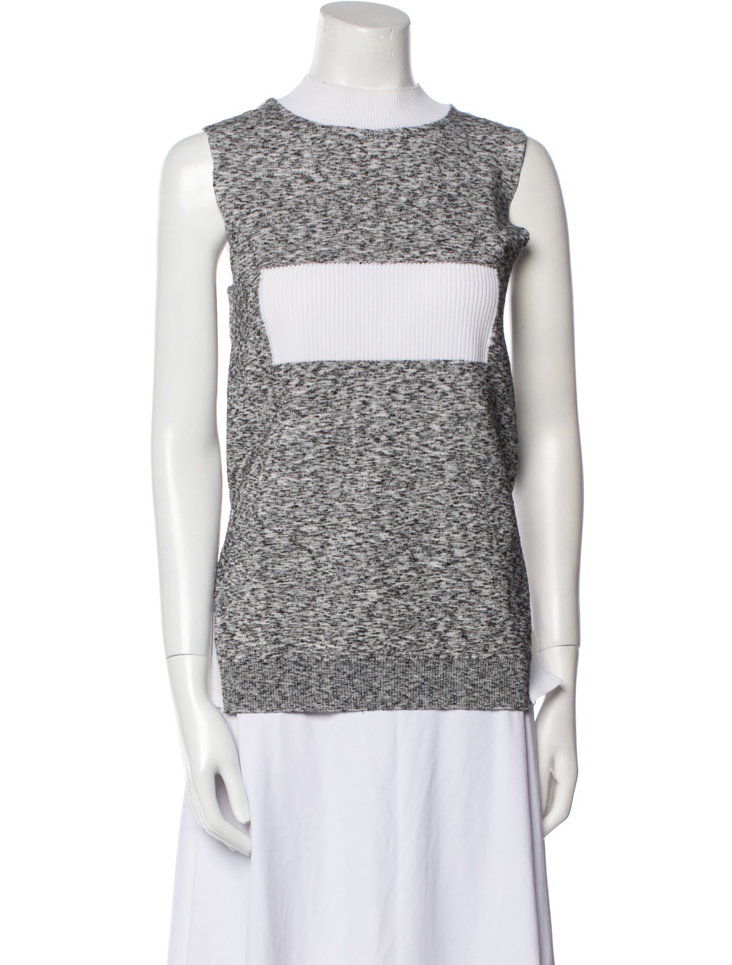 Paco Rabanne Colorblock Pattern Square Neckline Sweater