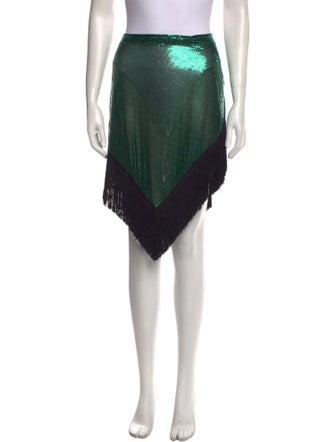 Paco Rabanne Fringe Trim Accent Knee-Length Skirt