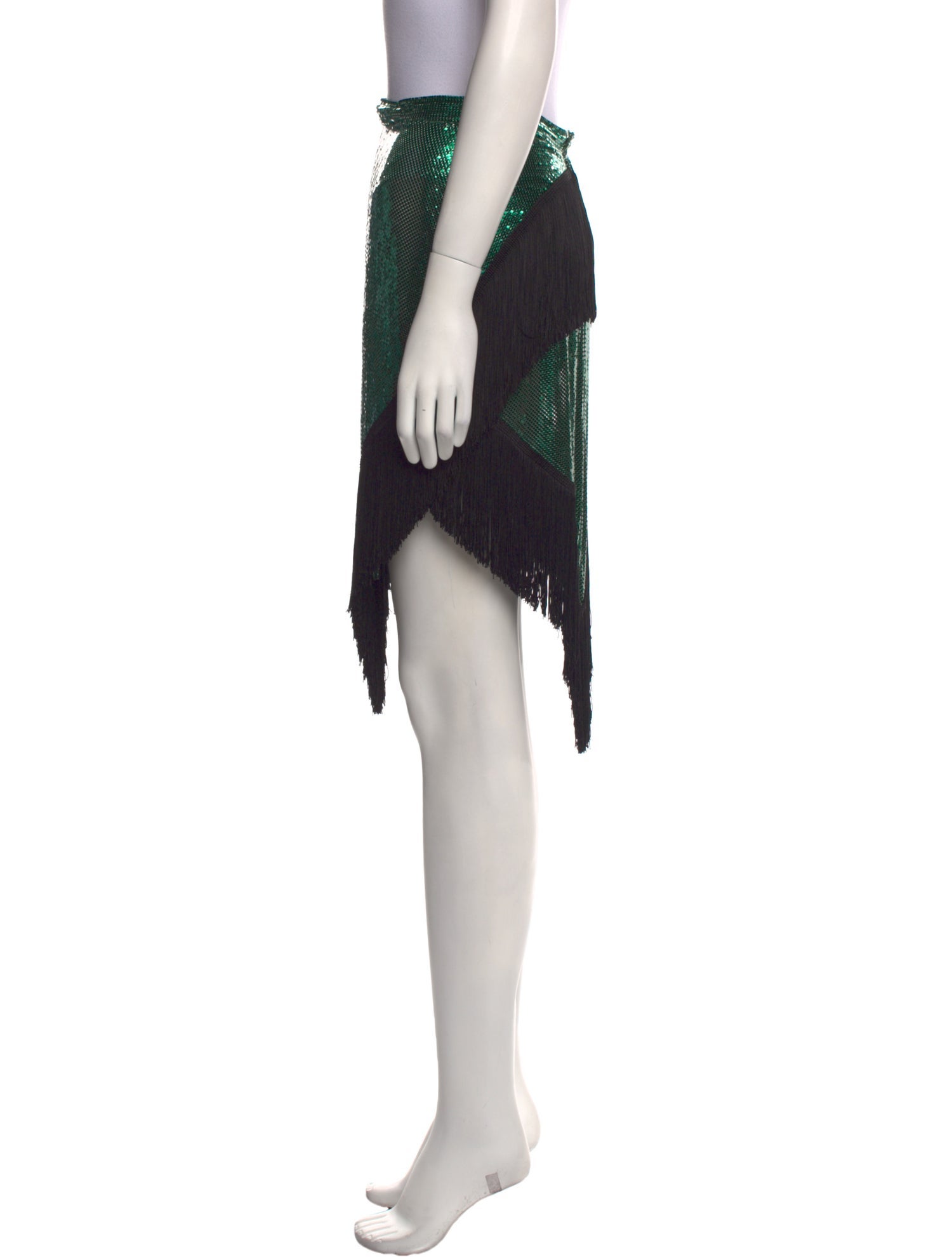 Paco Rabanne Fringe Trim Accent Knee-Length Skirt