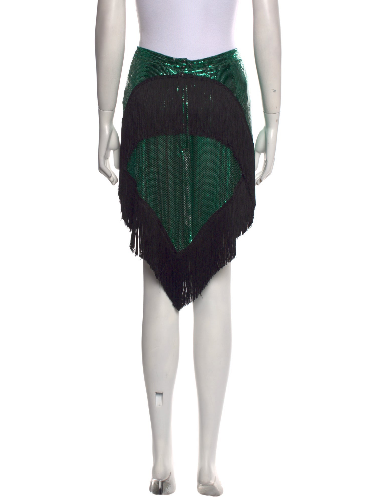 Paco Rabanne Fringe Trim Accent Knee-Length Skirt