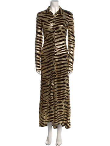 Paco Rabanne Dresses Animal Print Long Dress S