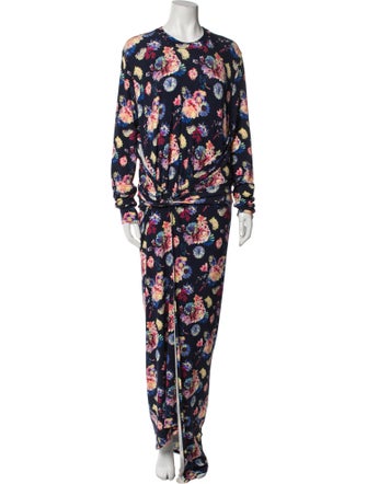 Paco Rabanne Floral Print Long Dress