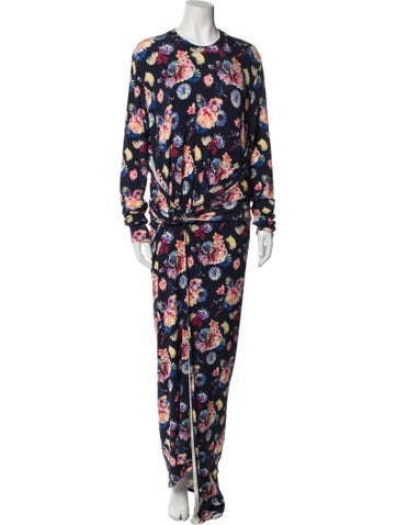 Paco Rabanne Dresses Floral Print Long Dress Us8, Fr40 | M