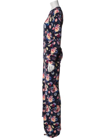 Paco Rabanne Floral Print Long Dress