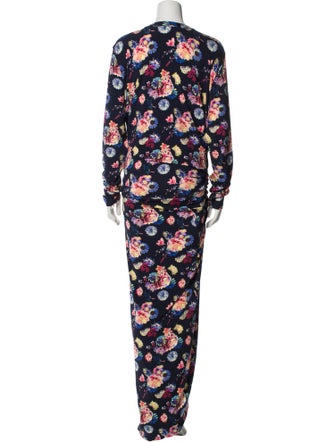 Paco Rabanne Floral Print Long Dress