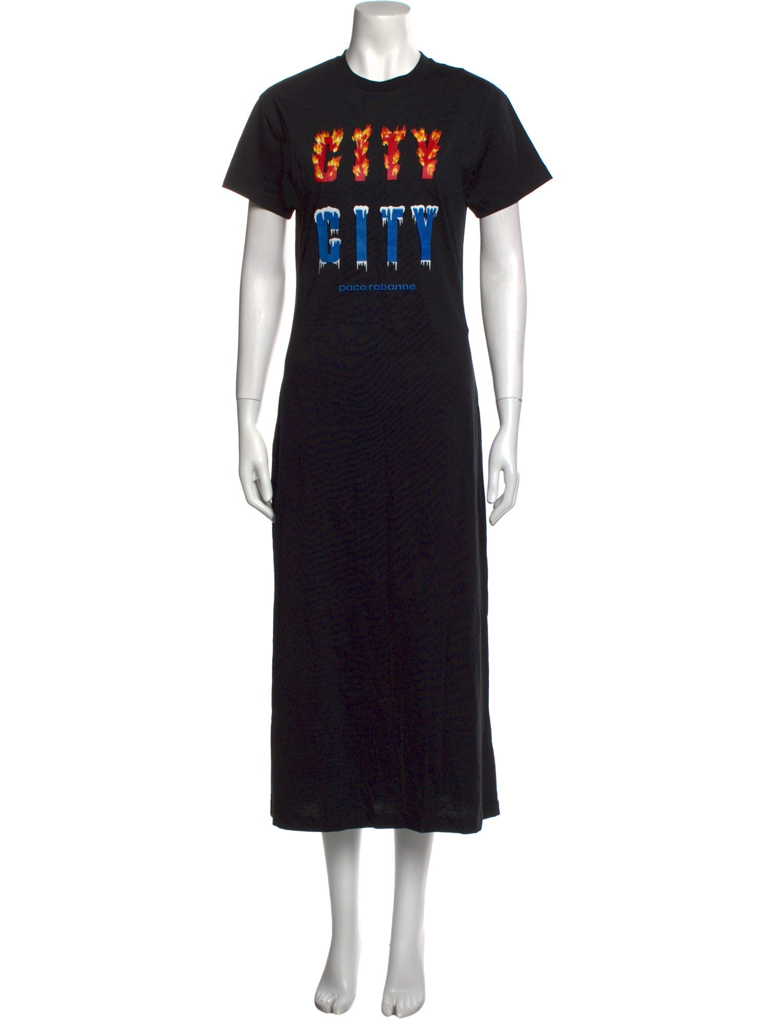 Paco Rabanne Graphic Print Long Dress