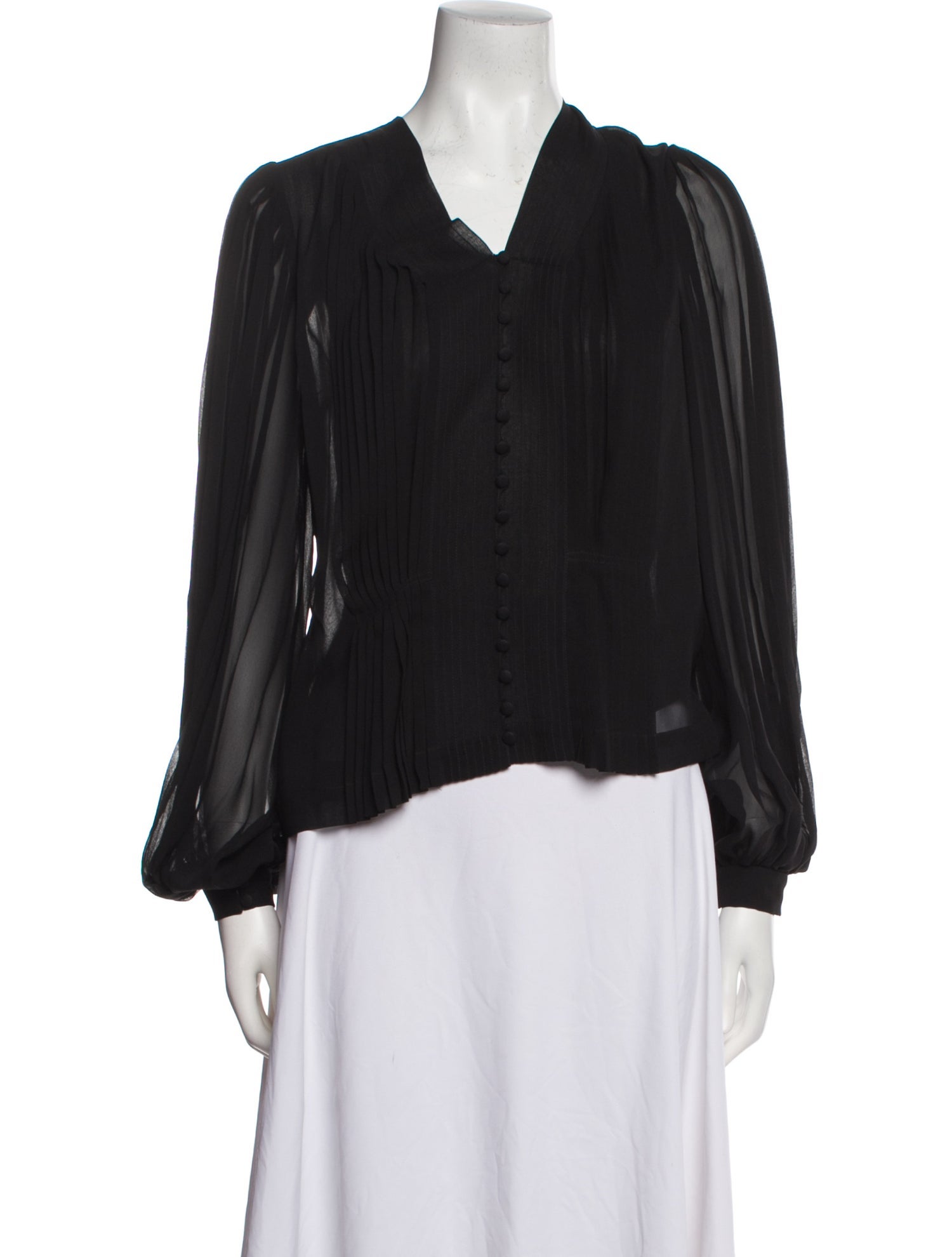 Paco Rabanne Silk V-Neck Blouse