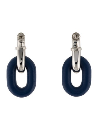 Paco Rabanne XL Link Leather Double-Hoop Earrings